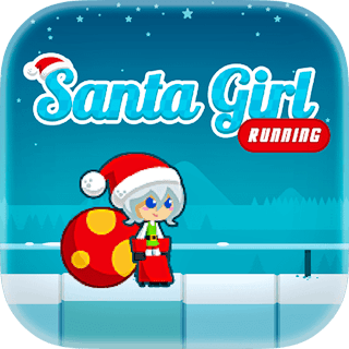 Santa Girl Running